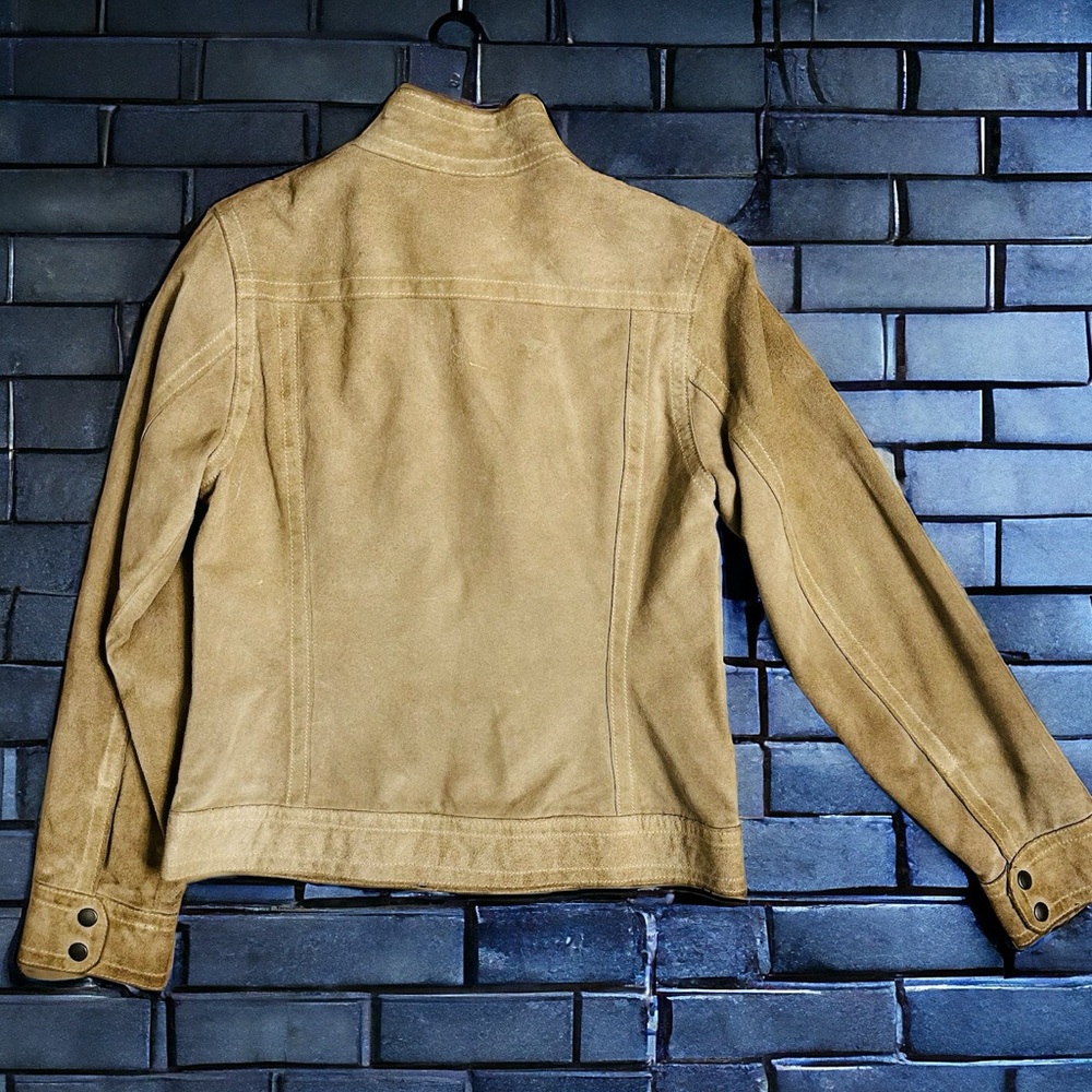 Banana Republic Cream Tan Suede Leather Moto Jacket | Size PXS | - Picture 12 of 16